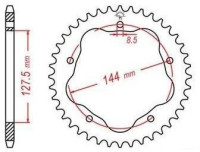 Duralová rozeta pro sekundární řetězy typu 520, JT - Anglie (43 zubů)