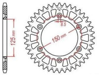 Duralová rozeta pro sekundární řetězy typu 520, JT - Anglie (38 zubů)