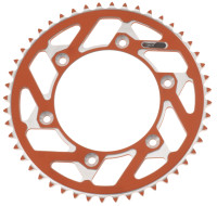 Duralová rozeta MASTER pro sekundární řetězy typu 420, Q-TECH (oranžový elox, 46 zubů)