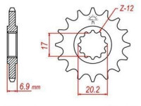 řetězové kolečko pro sekundární řetězy typu 420, JT - Anglie (13 zubů)