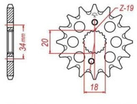 řetězové kolečko pro sekundární řetězy typu 420, JT - Anglie (15 zubů)