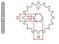 řetězové kolečko pro sekundární řetězy typu 420, JT - Anglie (10 zubů)