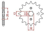 řetězové kolečko pro sekundární řetězy typu 420, JT - Anglie (11 zubů)