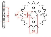 řetězové kolečko pro sekundární řetězy typu 428, JT - Anglie (13 zubů)
