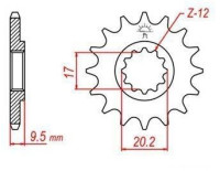 řetězové kolečko pro sekundární řetězy typu 428, JT - Anglie (14 zubů)