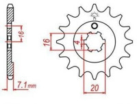 řetězové kolečko pro sekundární řetězy typu 428, JT - Anglie (15 zubů)