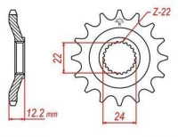 řetězové kolečko pro sekundární řetězy typu 520, JT - Anglie (15 zubů)
