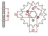 řetězové kolečko pro sekundární řetězy typu 520, JT - Anglie (13 zubů)
