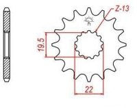 řetězové kolečko pro sekundární řetězy typu 520, JT - Anglie (14 zubů)