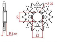 řetězové kolečko pro sekundární řetězy typu 520, JT - Anglie (13 zubů)