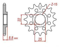 řetězové kolečko pro sekundární řetězy typu 520, JT - Anglie (14 zubů)