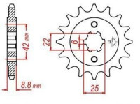 řetězové kolečko pro sekundární řetězy typu 520, JT - Anglie (16 zubů)