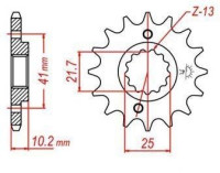 řetězové kolečko pro sekundární řetězy typu 520, JT - Anglie (15 zubů)