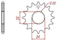 řetězové kolečko pro sekundární řetězy typu 520, JT - Anglie (11 zubů)