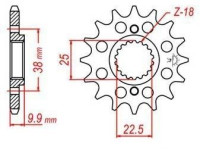 řetězové kolečko pro sekundární řetězy typu 520, JT - Anglie (15 zubů)