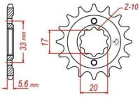 řetězové kolečko pro sekundární řetězy typu 520, JT - Anglie (12 zubů)