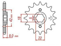 řetězové kolečko pro sekundární řetězy typu 520, JT - Anglie (12 zubů)
