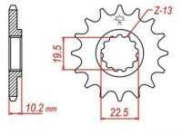 řetězové kolečko pro sekundární řetězy typu 520, JT - Anglie (11 zubů)
