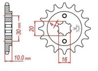řetězové kolečko pro sekundární řetězy typu 520, JT - Anglie (13 zubů)