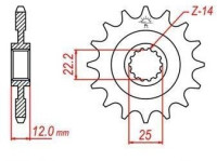 řetězové kolečko pro sekundární řetězy typu 520, JT - Anglie (13 zubů)