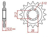 řetězové kolečko pro sekundární řetězy typu 520, JT - Anglie (15 zubů)