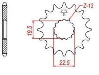 řetězové kolečko pro sekundární řetězy typu 525, JT - Anglie (15 zubů)
