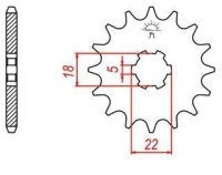 řetězové kolečko pro sekundární řetězy typu 530, JT - Anglie (15 zubů)