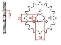 řetězové kolečko pro sekundární řetězy typu 530, JT - Anglie (14 zubů)
