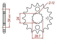 řetězové kolečko pro sekundární řetězy typu 530, JT - Anglie (15 zubů)