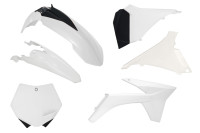 Sada plastů KTM, RTECH (bílo-černá, 6 dílů, vč. krytů vzduch filtru)