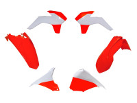 Sada plastů KTM, RTECH (neon oranžová-šedá, 5 dílů, vč. krytů vzduch filtru)