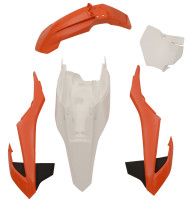 Sada plastů KTM, RTECH (oranžovo-bílé, 4 díly)