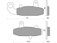 Brzdové destičky (směs ROAD TOURING ORGANIC) NEWFREN (2 ks v balení)