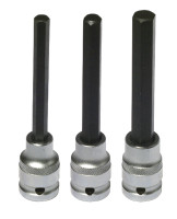 Sada šestihraných (imbus/inbus H8,H10,H12)prodloužených hlavic pro 1/2" ráčnu, BIKESERVICE