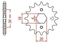 řetězové kolečko pro sekundární řetězy typu 428, JT - Anglie (16 zubů)