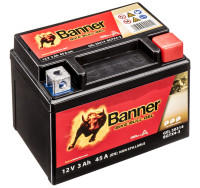Baterie gelová 12V, YTX4L-BS/YTZ5S-BS, 3Ah, 45A, BANNER Bike Bull GEL 113x70x86