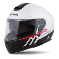 Přilba Modulo 2.1 Compass, CASSIDA (bílá perleť/černá/červená/stříbrná, plexi s přípravou pro Pinlock) 2026