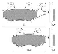 Brzdové destičky, NEWFREN (směs OFF ROAD ATV ORGANIC) 2 ks v balení