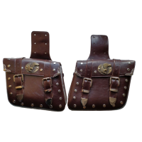 Kožené sedlové brašny na chopper KU012-A