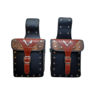 Kožené sedlové brašny na chopper KU040