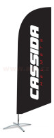 Vlajka CASSIDA černá - vč. stojanu, zátěže a obalu, výška 3 m