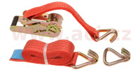 Upínací popruhy pro uchycení vozidel přes kolo, 5 t, dvojité háky +1 volný hák, ráčna 