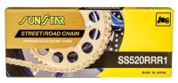 řetěz 520RRR1, SUNSTAR (x-kroužek, barva zlatá, 110 článků)