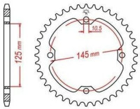 Ocelová rozeta pro sekundární řetězy typu 520, JT - Anglie (37 zubů)