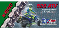 řetěz 520ATV, ČZ - ČR (barva černá, 98 článků vč. rozpojovací spojky CLIP)