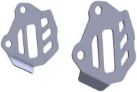 Kryty předních brzdových třmenů Crosspro YAMAHA XTZ 690 TENERE 700/WORLD RAID '19 - '23 stříbrné