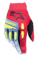 Rukavice FULL BORE, ALPINESTARS (světle modrá/červená/žlutá fluo/černá) 2025