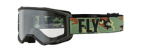 Brýle FOCUS, FLY RACING - USA, (camo černé, plexi čiré)