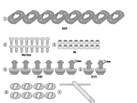 KAPPA SADA PRO PŘEMĚNU RÁMŮ NOSIČŮ BOXŮ KLO5137N, KLO5137MK, KLO5137CAM, KLX5137, KLO3117N, KLO3117MK, KLO3117CAM, KLX3117, KLX3125 NA RYCHLOU DEMONTÁŽ