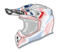 Kšilt pro přilbu AVIATOR ACE, AIROH (Swoop - červená/modrá)